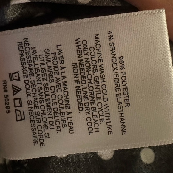 Brand: Express, size: S, silk blouse, color: black with white polka dots. - Picture 9 of 11